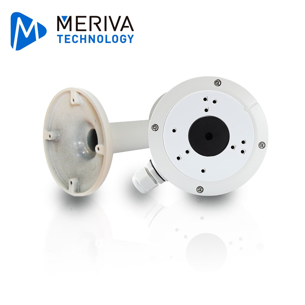 KIT DE MONTAJE PARA CÁMARAS DOMO Y BULLET MERIVA TECHNOLOGY BASE DE CONEXIONES MVA-JB0301 x1 + BRAZO DE MONTAJE PARA PARED O TECHO 19CM ALUMINIO - Miniatura 2