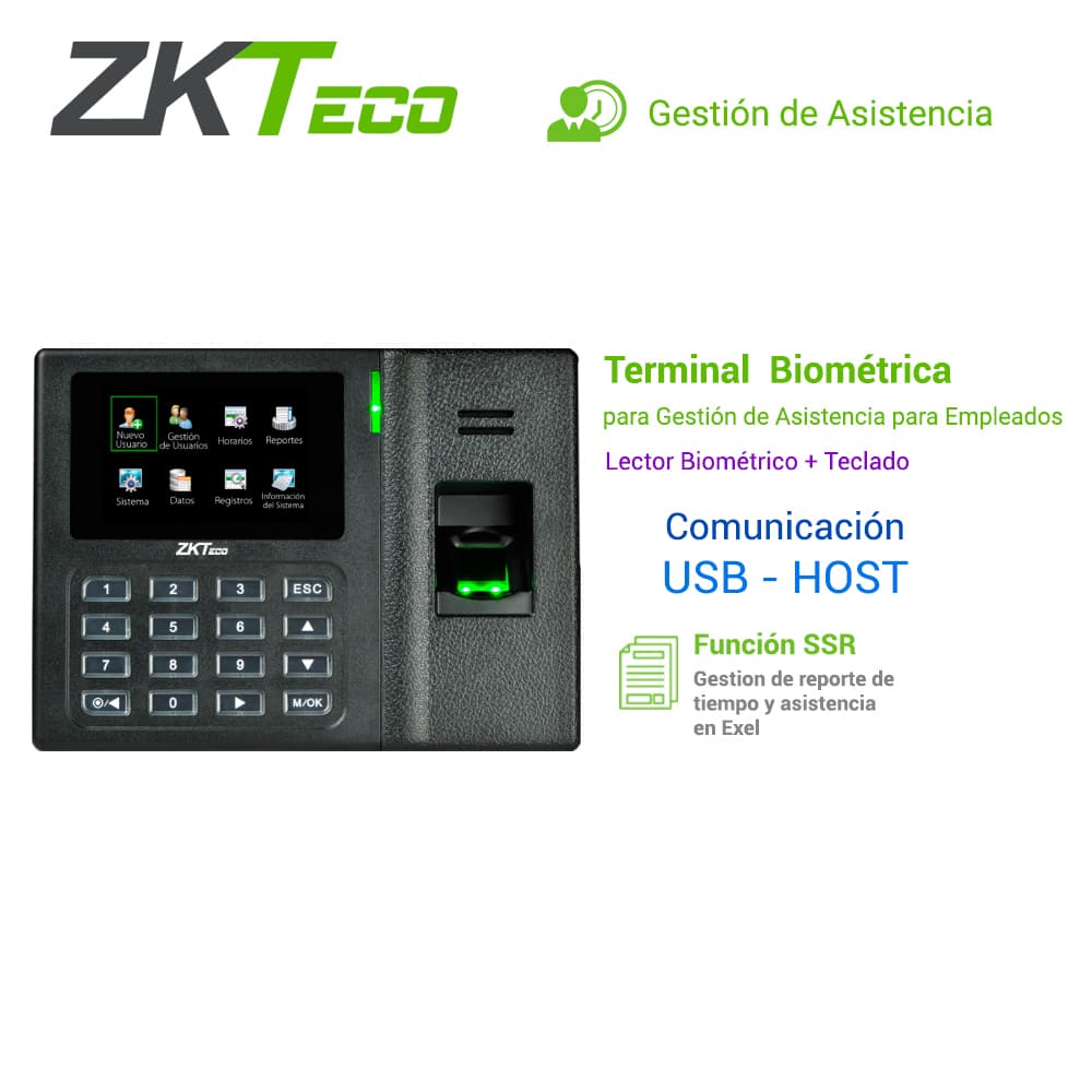 CONTROL DE ASISTENCIA CHECADOR AUTONOMO ZKTECO LX14 BIOMETRICO DE 500HUELLAS/500CONTRASEÑAS/50,000REGISTROS USBHOST/SSR-FORMATOEXCEL - Miniatura 3
