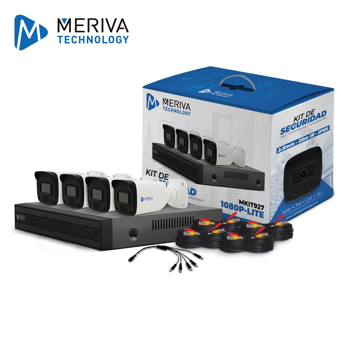 KIT 4X4 MKIT927 INCLUYE 1 DVR 4CH MXVR-4004A 1080P-LITE + 4 CAMARAS BULLET 1080P 2MP 2.8MM MBASHD2202 + 4 CABLES 18MTS C/U + FUENTE DE PODER Y DISTRIBUIDOR DE ENERGIA N9000 ANALITICA BASICA P2P 2.0 CLOUD - Miniatura 2