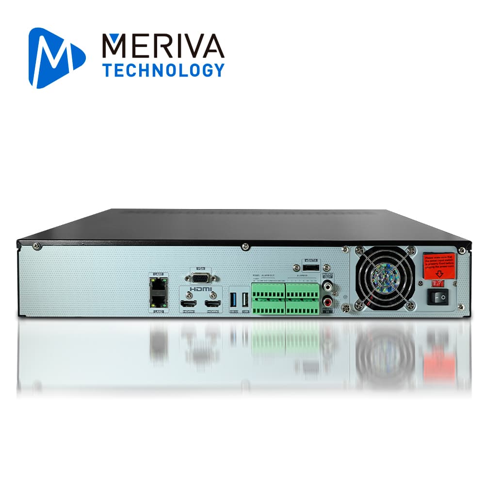 NVR 32 CH IP 12MP MERIVA TECNOLOGY MNVR-4732 / NO POE / ONVIF / SALIDA 2 HDMI + 1 VGA  / ANALITICAS MIA 2.0 INTELIGENCIA ARTIFICIAL / RECONOCIMIENTO FACIAL / RECONOCIMIENTO DE PLACA CON MAPR-200 Y/O MAPR-400N LPR / HASTA 4 HDD 10 TB CU / ALARMA I;O   - Miniatura 4