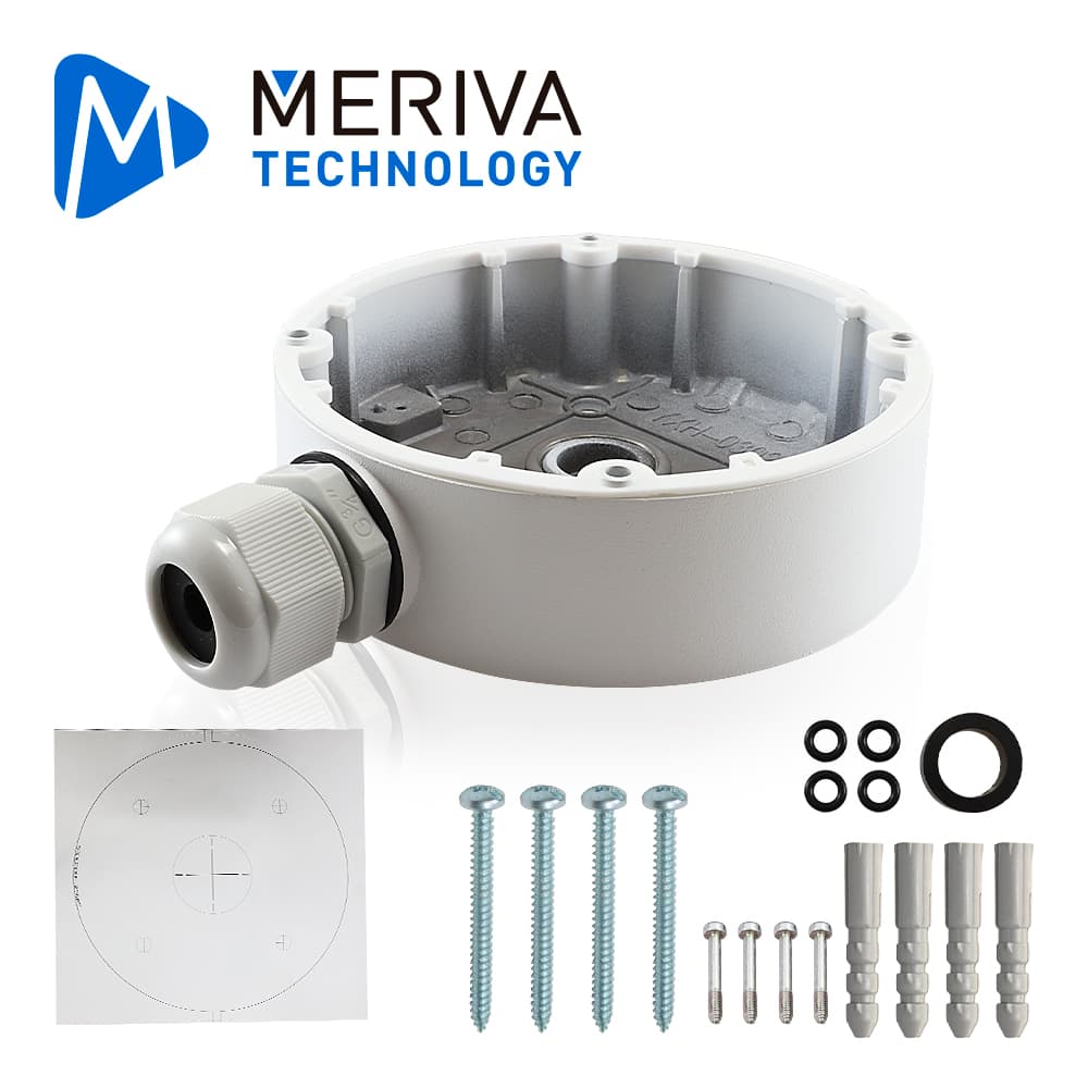 CAJA DE CONEXIONES  REDONDA MERIVA TECHNOLOGY MVA-JB0207 / MONTAJE EN PARED O TECHO / COMPATIBLE CON LAS CAMARAS MVD-EB200ZA / MSC-8314Z / MSC-5311 - Miniatura 7