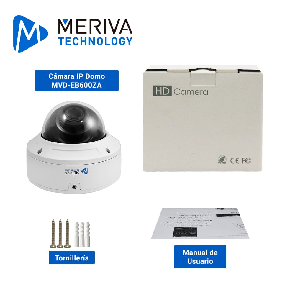 CAMARA IP DOMO MERIVA TECHNOLOGY MVD-EB600ZA / 6MP / H.265+ / LENTE MOTORIZADO 2.8 - 12MM / 30 - 50M IR / IP67 / IK10 / METALICA / 12 VCD / POE / SOPORTA MICRO SD HASTA 256 GB (NO INCLUIDA) / 1 ENTRADA + 1 SALIDA DE AUDIO / 1 ENTRADA + 1 SALIDA DE AL - Miniatura 5