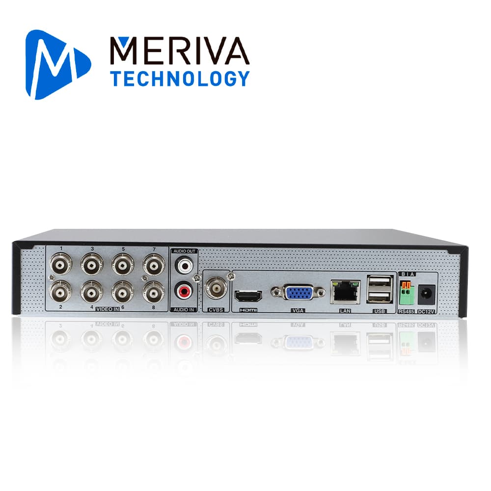DVR MERIVA TECHNOLOGY MXVR-5108A HD H.265 12 CH 5MP PENTA HIBRIDO 8CH BNC / 4CH IP / SALIDA SALIDA HDMI (1080P) + 1 VGA + BNC SIMULTANEA / 1 SALIDA + 1 ENTRADA DE AUDIO RCA / COC / P2P-CLOUD / SO. N9000 / TECNOLOGIAS AHD / TVI / CVI / SD / IP GRABACI - Miniatura 3