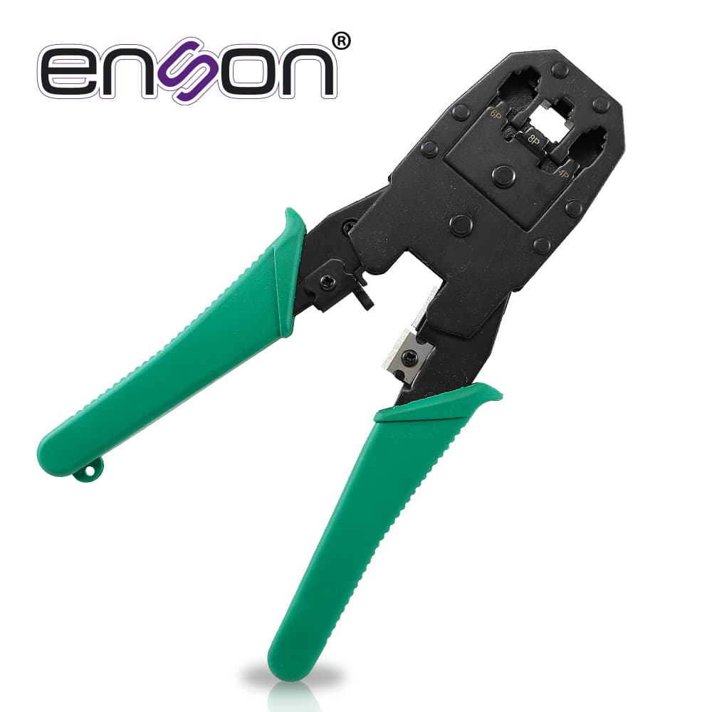 PINZAS PONCHADORAS ENSON ENS-NT01 PARA RJ9 (4 PINES) RJ11 (6 PINES) Y RJ45 (8 PINES) CON CUCHILLA DE CORTE Y PELADO DE CABLE - Miniatura 4