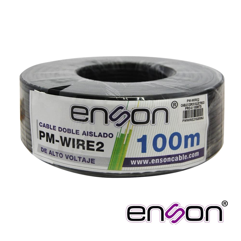 CABLE DOBLE AISLADO ENSON PM-WIRE2 PARA CONEXION DE CERCAS ELECTRIFICADAS, DOBLE AISLANTE PARA MEJOR PROTECCION EN INSTALACION, BOBINA DE 100 METROS, CONEXION PARA ENERGIZADOR Y LINEAS DE ALTA TENSION, COMPATIBLE CON TODOS LOS ENERGIZADORES YONUSA - Miniatura 2