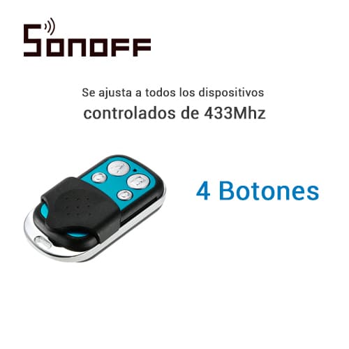 CONTROL REMOTO RF SONOFF REMOTE 433 4 BOTONES TAPA DESLIZABLE BATERIA 27A FRECUENCIA 433.92 MHZ CODIGO FIJO - Miniatura 5