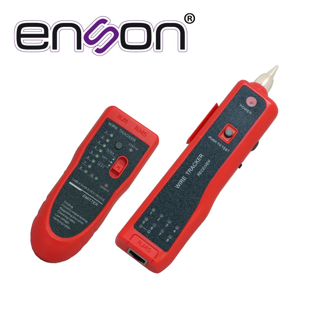 TESTER PROBADOR DE CABLE RJ45/RJ11 CON ACCESORIOS: TESTER-AUDIFONOS / CABLES PROBADORES / BATERIAS X 2 / ESTUCHE - Miniatura 2