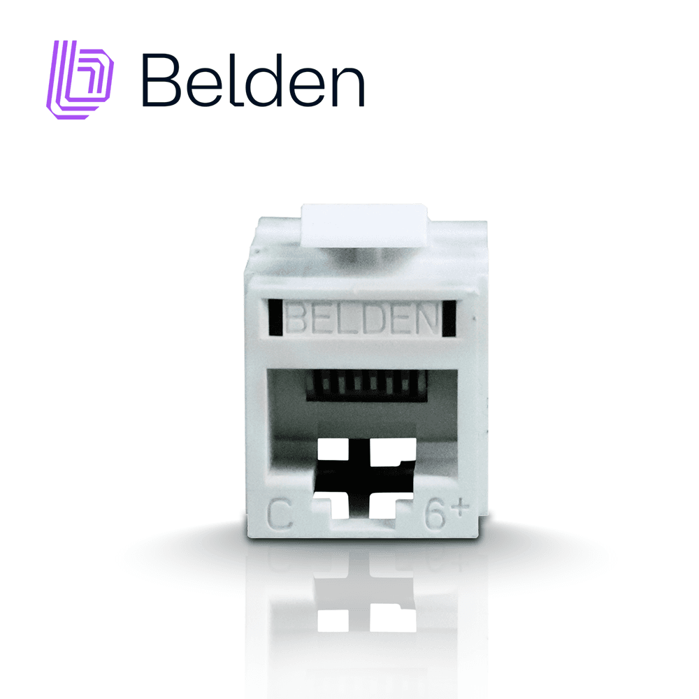 CONECTOR MODULAR JACK CAT6+ RJ45 BELDEN RV6MJKUEW-S1 / REVCONNECT / INTERIOR / BLANCO / PIEZA - Miniatura 4