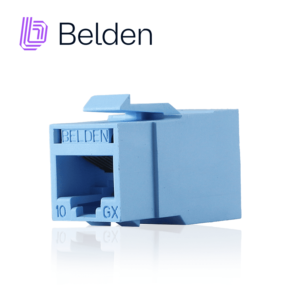CONECTOR MODULAR JACK RJ45 CAT6A BELDEN RVAMJKUTB-S1 / REVCONNECT / INTERIOR / AZUL CLARO / PIEZA - Miniatura 2
