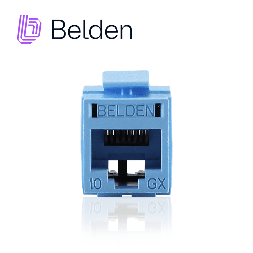 CONECTOR MODULAR JACK RJ45 CAT6A BELDEN RVAMJKUTB-S1 / REVCONNECT / INTERIOR / AZUL CLARO / PIEZA - Miniatura 3