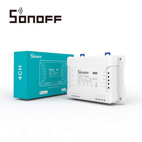 INTERRUPTOR INTELIGENTE CON 4 RELEVADORES NC/NO SONOFF 4CH PRO R3 WIFI 2.4 GHZ HASTA 10AMP POR CANAL 40 AMP TOTALES PARA SOLUCION DE SMART HOME CON TEMPORIZADOR, MONTAJE DIN RAIL Y TRES MODOS DE TRABAJO PARA IOS Y ANDROID COMPATIBLE CON ALEXA/GOOGLE  - Miniatura 4