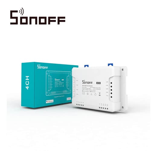 INTERRUPTOR ON/OFF SONOFF 4CH R3 SMART INALAMBRICO WIFI PARA SOLUCION DE SMART HOME CON TEMPORIZADOR Y MONTAJE DIN RAIL PARA IOS Y ANDROID COMPATIBLE CON ALEXA/GOOGLE HOME/NEST/IFTTT 4CH WIFI 2.4GHZ HASTA 10AMP POR CANAL, 16AMP TOTALES - Miniatura 4