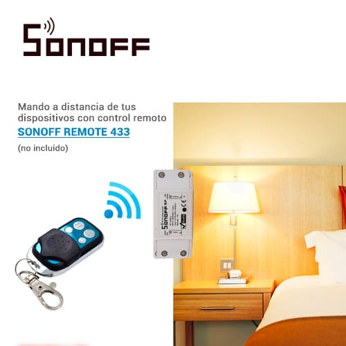 INTERRUPTOR ON/OFF SONOFF RF SMART INALAMBRICO WIFI PARA SOLUCION DE SMART HOME CON TEMPORIZADOR PARA IOS Y ANDROID COMPATIBLE CON ALEXA/GOOGLE HOME/NEST/IFTTT 1CH WIFI 2.4GHZ HASTA 10AMP SOPORTA CONTROL REMOTO PARA INTERIOR DE 433MHZ (MODELO REMOTE4 - Miniatura 4