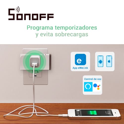 CONTACTO ON/OFF SONOFF S31 SMART INALAMBRICO WIFI PARA SOLUCION DE SMART HOME CON TEMPORIZADOR Y MONITOREO EN TIEMPO REAL DE ENERGIA PARA IOS Y ANDROID COMPATIBLE CON ALEXA/GOOGLE HOME/IFTTT WIFI 2.4GHZ HASTA 16AMP  - Miniatura 4