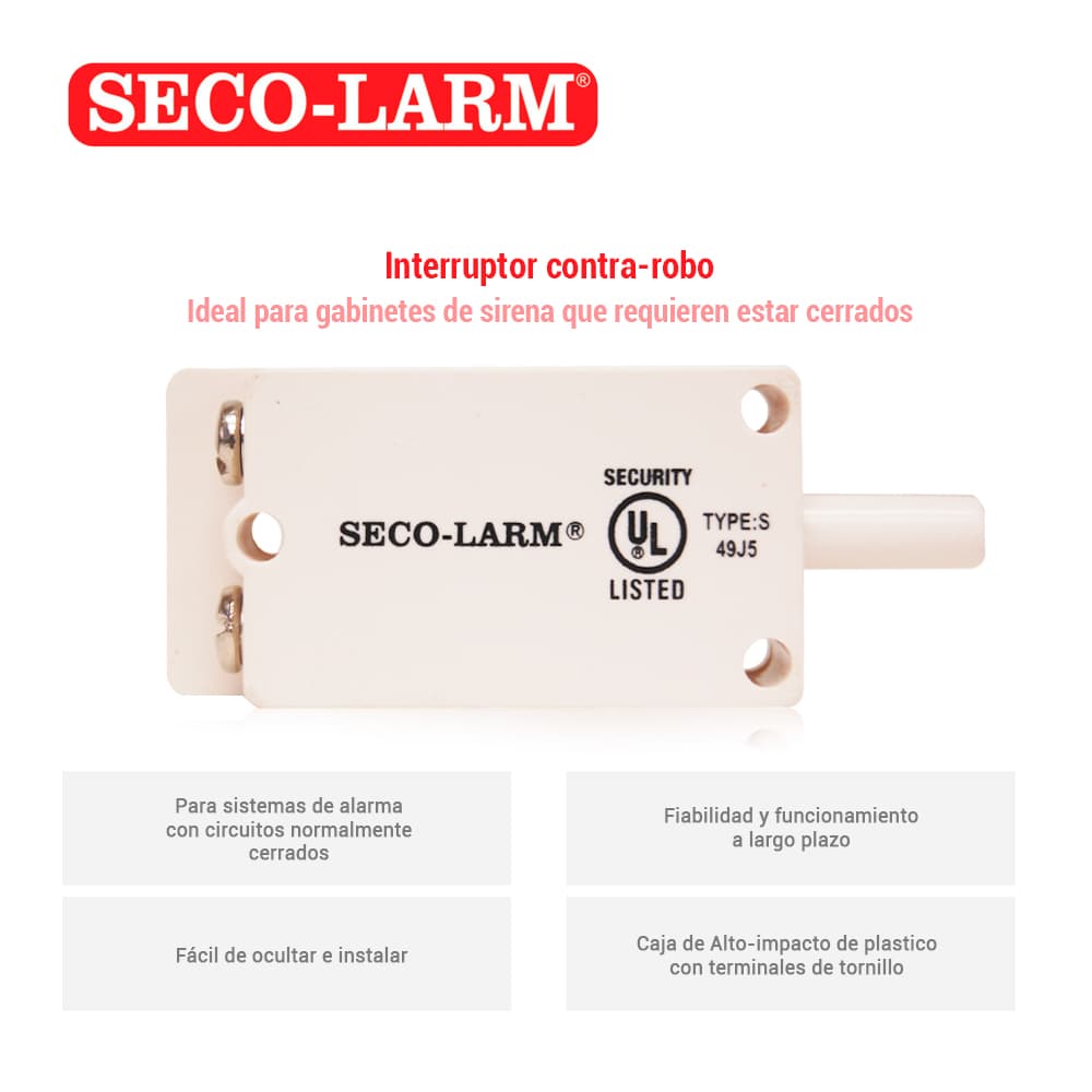 TAMPER SECO-LARM SS-072Q NORMALMENTE CERRADO
PARA GABINETES QUE REQUIEREN ESTAR CERRADOS - Miniatura 3