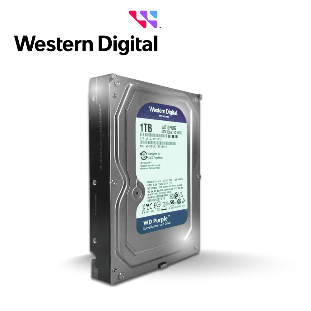 DISCO DURO DD 1TB SATA WD PURPLE WD10PURX/Z OPTIMIZADO PARA VIDEOVIGILANCIA WD10PURZ COMPATIBLE CON DVRS Y NVRS DE CUALQUIER MARCA - Miniatura 2
