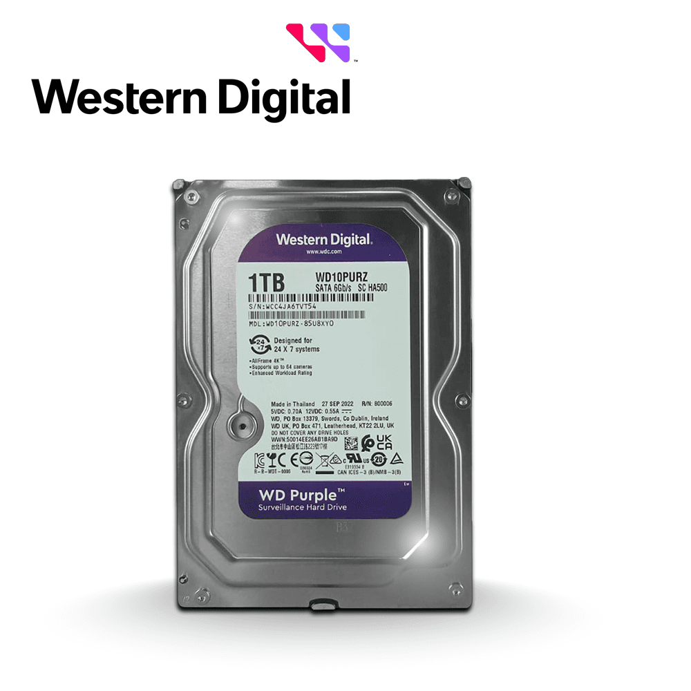 DISCO DURO DD 1TB SATA WD PURPLE WD10PURX/Z OPTIMIZADO PARA VIDEOVIGILANCIA WD10PURZ COMPATIBLE CON DVRS Y NVRS DE CUALQUIER MARCA - Miniatura 3