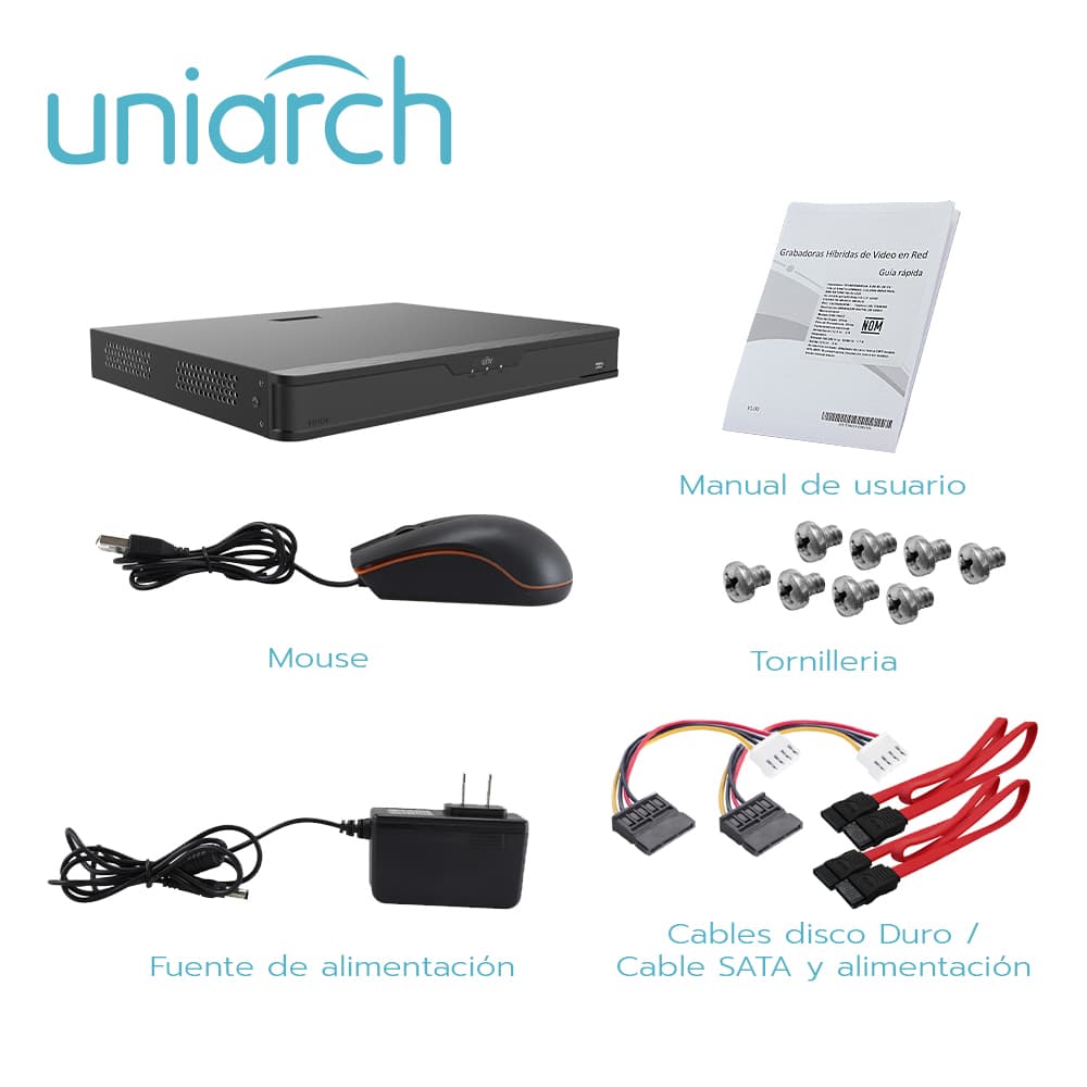 DVR UNIARCH XVR302-32Q3 / 36 CANALES /  8MP LITE / H 265 / 32 CANALES ANALOGICOS / 4 CANALES IP / SALIDA SIMULTANEA HDMI / VGA / 2 DISCOS DUROS DE  8 TB C/U ( TOTAL 16 TB) / RS485 / ALARMA 4 ENTRADAS / 1 SALIDA / AUDIO SOBRE COAXIAL SOLO CON CAMARAS  - Miniatura 4