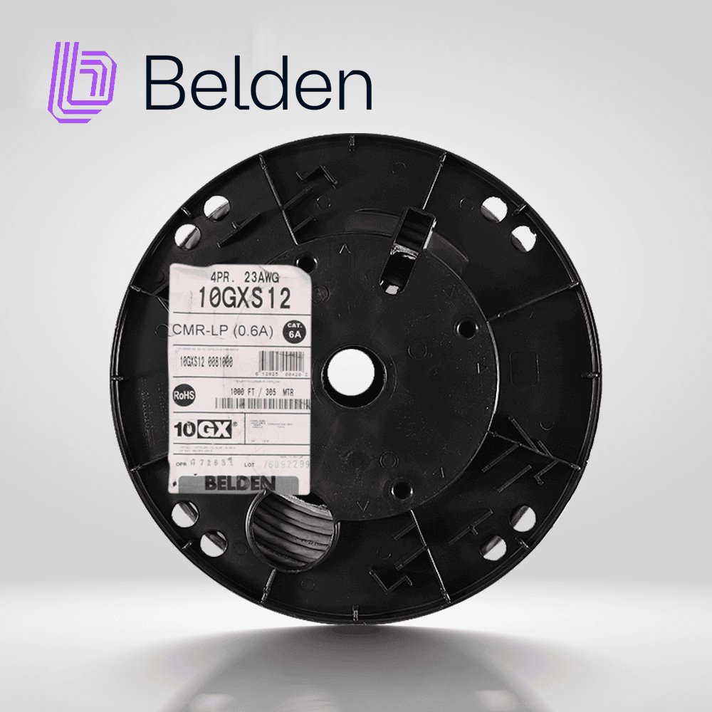 CABLE UTP CAT6A BELDEN 10GXS12 0081000 / INTERIOR / GRIS / 625MHZ / 4 PARES / 23 AWG / FORRO PVC / CMR / CERTIFICABLE / BOBINA / 1,000 PIES 305 METROS - Miniatura 4