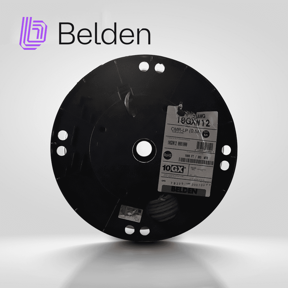 CABLE UTP CAT6A BELDEN 10GXW12 0081000 / INTERIOR / GRIS / 500MHZ / 4 PARES / 23 AWG / FORRO PVC / CMR / CERTIFICABLE / BOBINA / 1,000 PIES 305 METROS - Miniatura 4