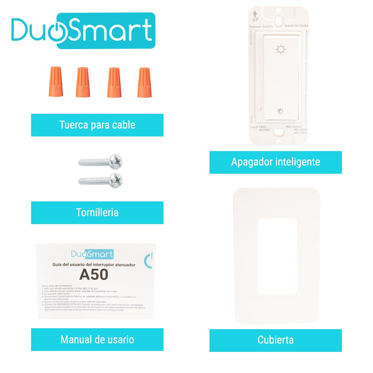 SWITCH APAGADOR CON REGULADOR DE INTENSIDAD WIFI 2.4 GHZ DIMMER DUOSMART A50 COMPATIBLE CON ALEXA Y GOOGLE HOME CON TEMPORIZADORES COMPATIBLE CON ESCENAS DE AUTOMATIZACION EN CONJUNTO CON OTROS DISPOSITIVOS - Miniatura 6