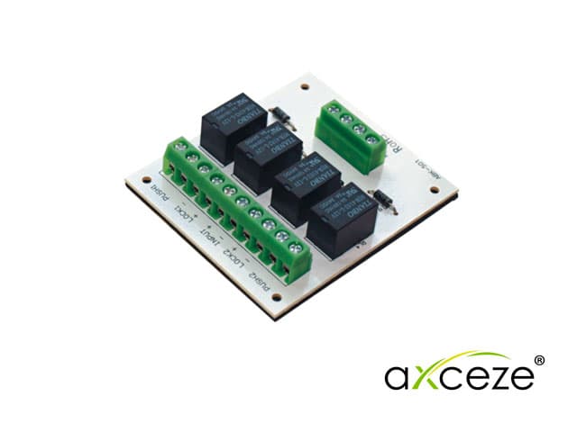 PLACA DE RELEVADORES PARA ESCLUSAMIENTO AX-INTERLOCK32  PERMITE CONECTAR UN PAR DE PUERTAS EN ESCLUSA ACEPTA PULSOS SECOS PARA GENERAR LA APERTURA COMPATIBLE CON TODOS LOS ELECTROIMANES Y CONTROLES DE ACCESO ESTA PLACA ES UN SISTEMA FAIL-SAFE  **NECE - Miniatura 2