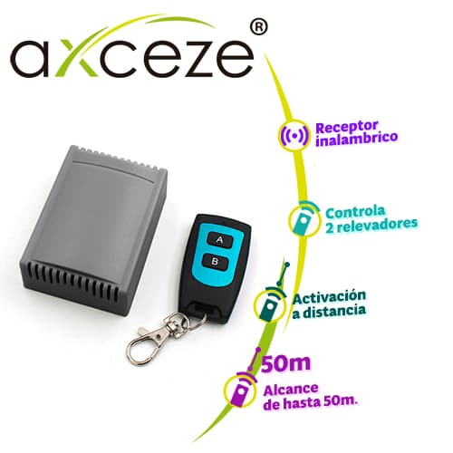RECEPTOR INALAMBRICO CON CONTROL REMOTO DE 2 BOTONES AXCEZE AX-REC20

 - Miniatura 2