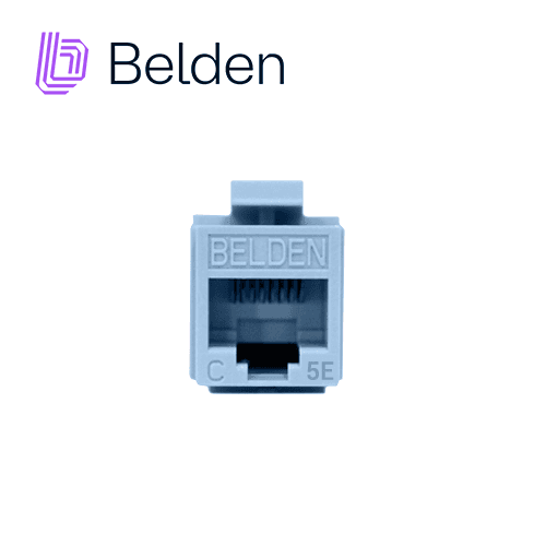 CONECTOR MODULAR JACK RJ45 CAT5E BELDEN AX101315 ESTILO KEYCONNECT AZUL CLARO COMPATIBLE CON FACEPLATE AX102660,AX102655,AX102249 PATCH PANEL MODULAR AX103114,AX103115,AX104599 ESQUEMA DE CABLEADO T568A/B HERRAMIENTA COMPATIBLE AX100749 USO INTERIOR  - Miniatura 3