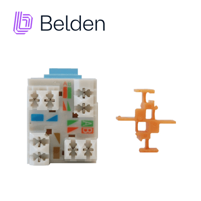 CONECTOR MODULAR JACK CAT6A RJ45 BELDEN AX102288 / KEYCONNECT / INTERIOR / AZUL CLARO / PIEZA - Miniatura 4