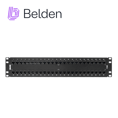 PATCH PANEL KEYCONNECT CAT6+ BELDEN AX103255 / NEGRO / 48 PUERTOS / 2UR / PRECARGADO / PIEZA - Miniatura 2