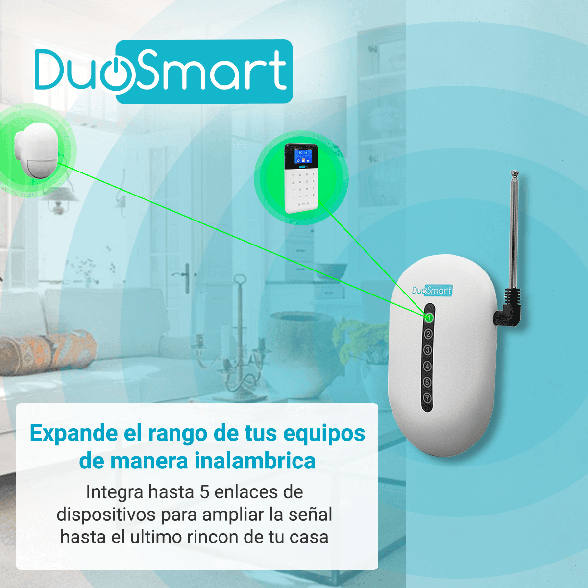 REPETIDOR DE SEÑAL RF 433.92 DUOSMART CREP1 **COMPATIBLE CON PANELES Y SENSORES SERIE C** - Miniatura 4