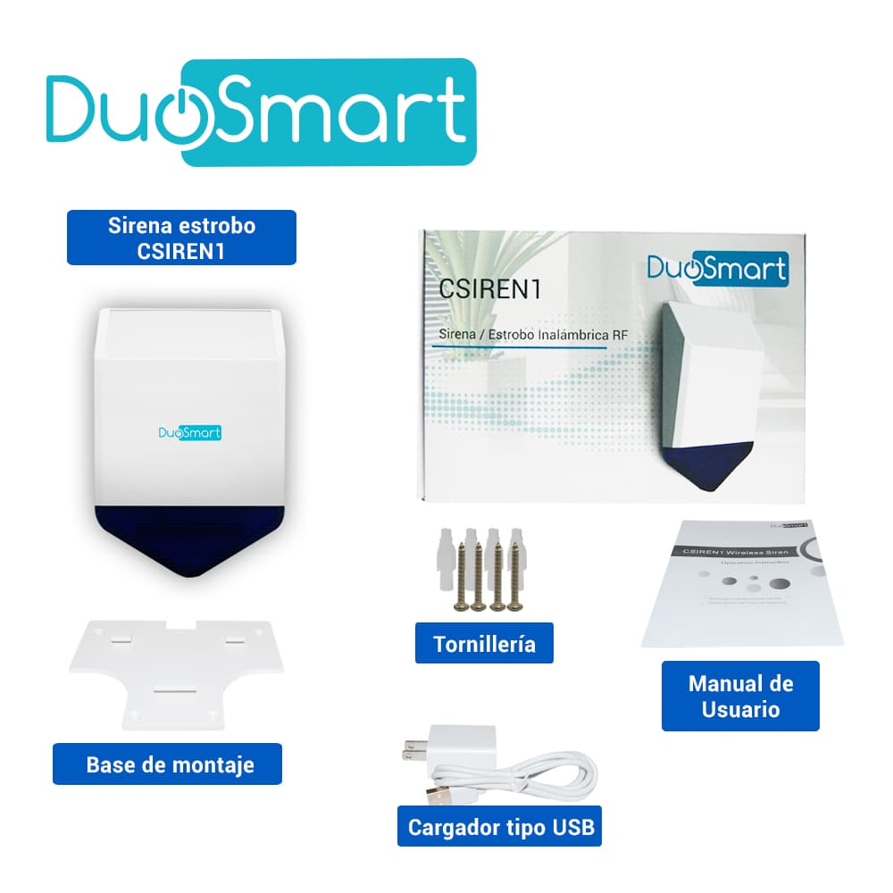 SIRENA/ESTROBO INALAMBRICA RF DUOSMART CSIREN1 **COMPATIBLE CON PANEL C30** - Miniatura 6