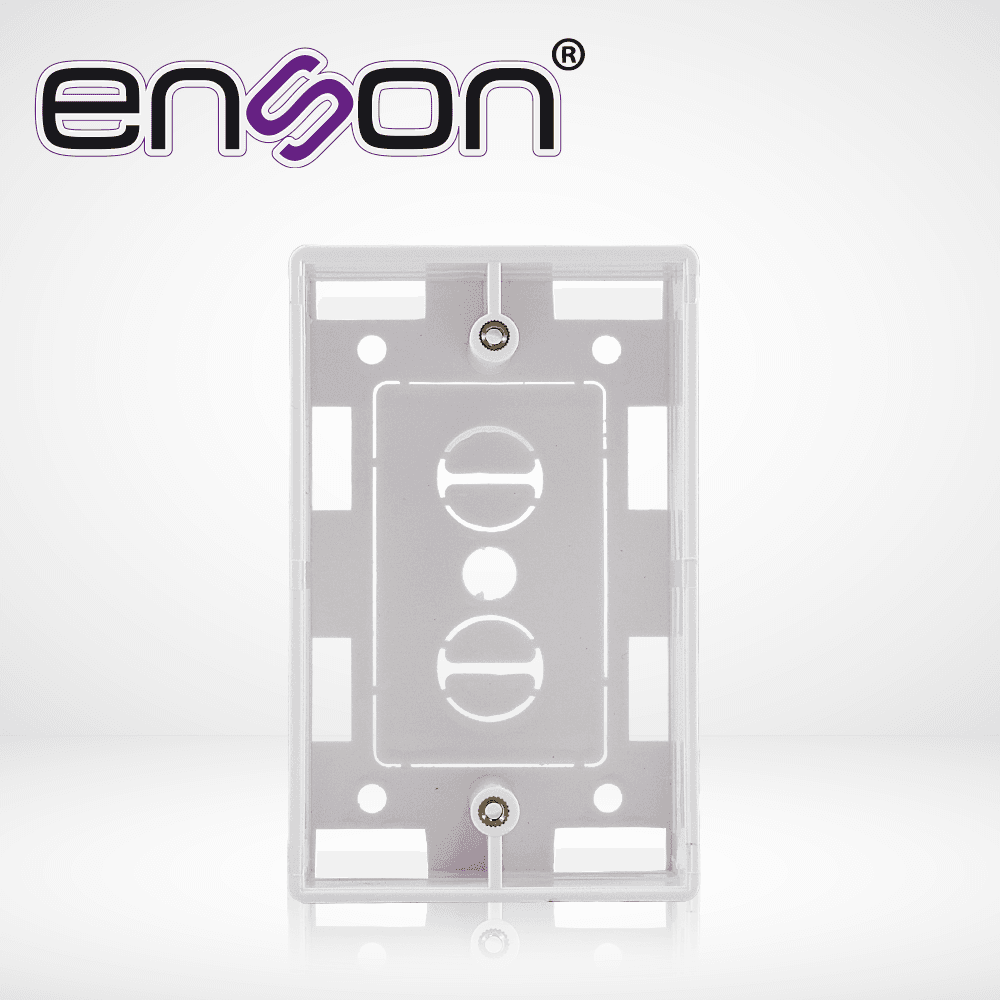 CAJA PLASTICA TAMAÑO ESTANDAR CON TAPA CIEGA DE PLASTICO ENSON ENS-947 COLOR BLANCO, PARA MONTAJE SOBRE PARED O TECHO - Miniatura 3