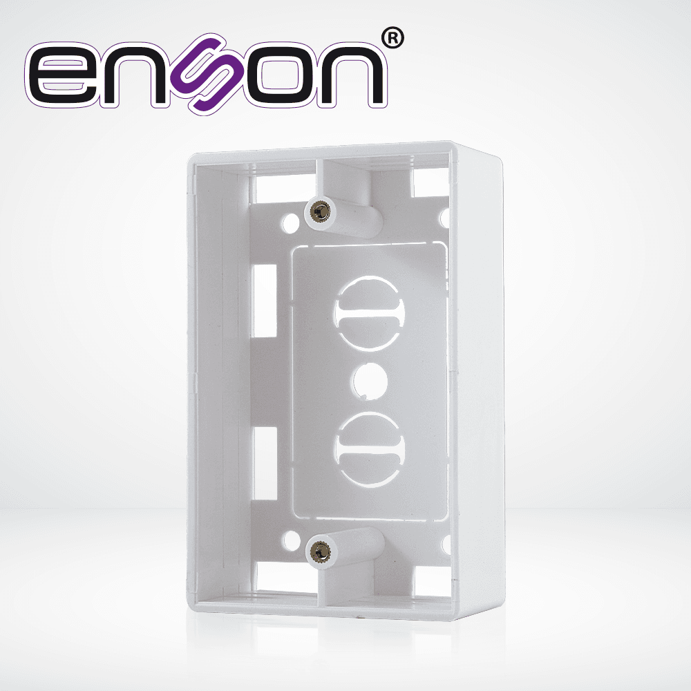 CAJA PLASTICA TAMAÑO ESTANDAR CON TAPA CIEGA DE PLASTICO ENSON ENS-947 COLOR BLANCO, PARA MONTAJE SOBRE PARED O TECHO - Miniatura 4