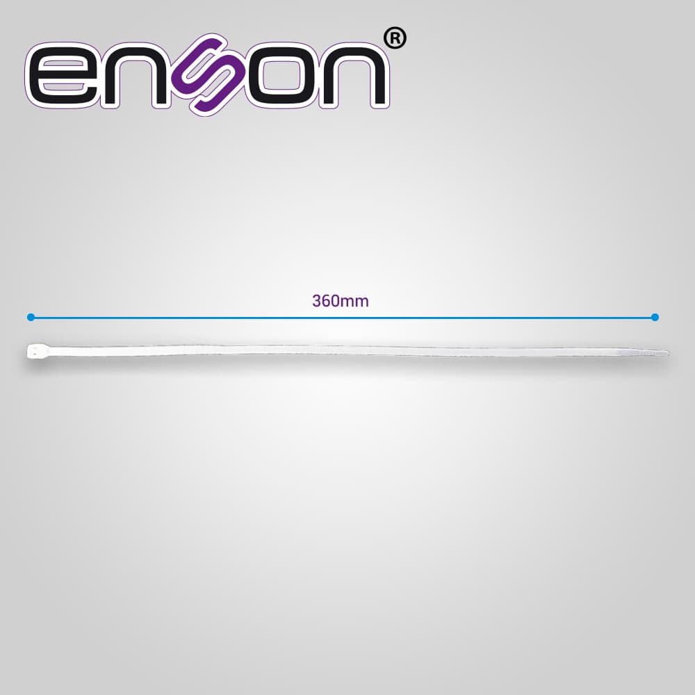 CINCHO DE NYLON ENSON ENS-CH360W COLOR NATURAL DE 4.8 X 360MM DE LONGITUD FUERZA DE TENSION DE HASTA 22 KGS - Miniatura 4