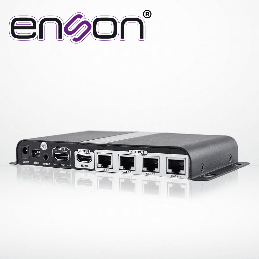 DISTRIBUIDOR EXTENSOR HDMI ENSON ENS-EX704 CON 4 EXTENSORES DE HASTA 40MTS CON CABLE 100% COBRE CAT6 A 1080P SALIDA HDMI LOCAL HDMI-LOOP Y CONTROL DE IR - Miniatura 3
