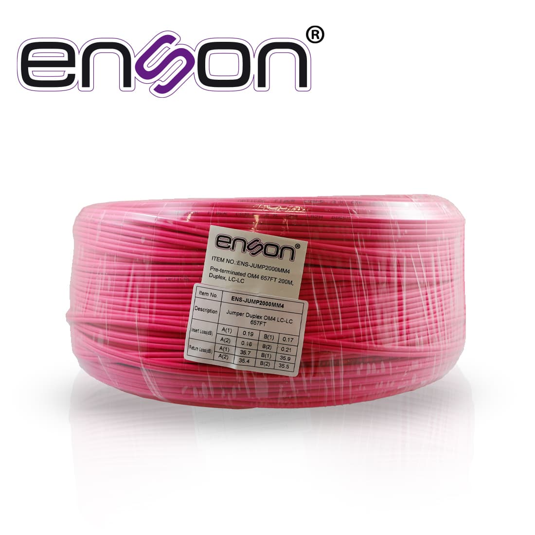 FIBRA OPTICA ENSON ENS-JUMP2000MM4 DE 200 METROS MULTIMODO OM4 ARMADA Y TERMINADA - Miniatura 2