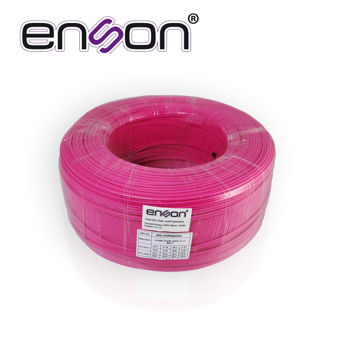 FIBRA OPTICA ENSON ENS-JUMP3000MM4 DE 300 METROS MULTIMODO OM4 ARMADA Y TERMINADA - Miniatura 2