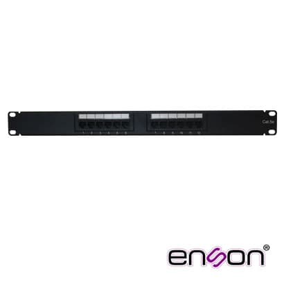 PATCH PANEL ENSON ENS-PA12P5E 1UR PRECARGADO CAT5E 12 PUERTOS MONTAJE EN RACK ESTANDAR 19 - Miniatura 2
