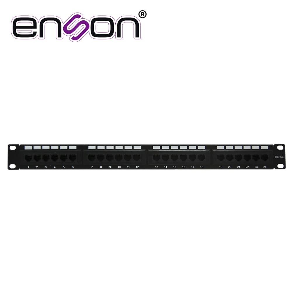 PATCH PANEL ENSON ENS-PA24P5E 1UR PRECARGADO CAT5E 24 PUERTOS MONTAJE EN RACK ESTANDAR 19 - Miniatura 2