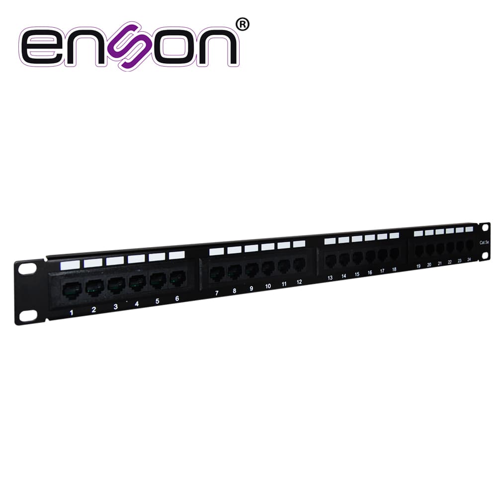 PATCH PANEL ENSON ENS-PA24P5E 1UR PRECARGADO CAT5E 24 PUERTOS MONTAJE EN RACK ESTANDAR 19 - Miniatura 4
