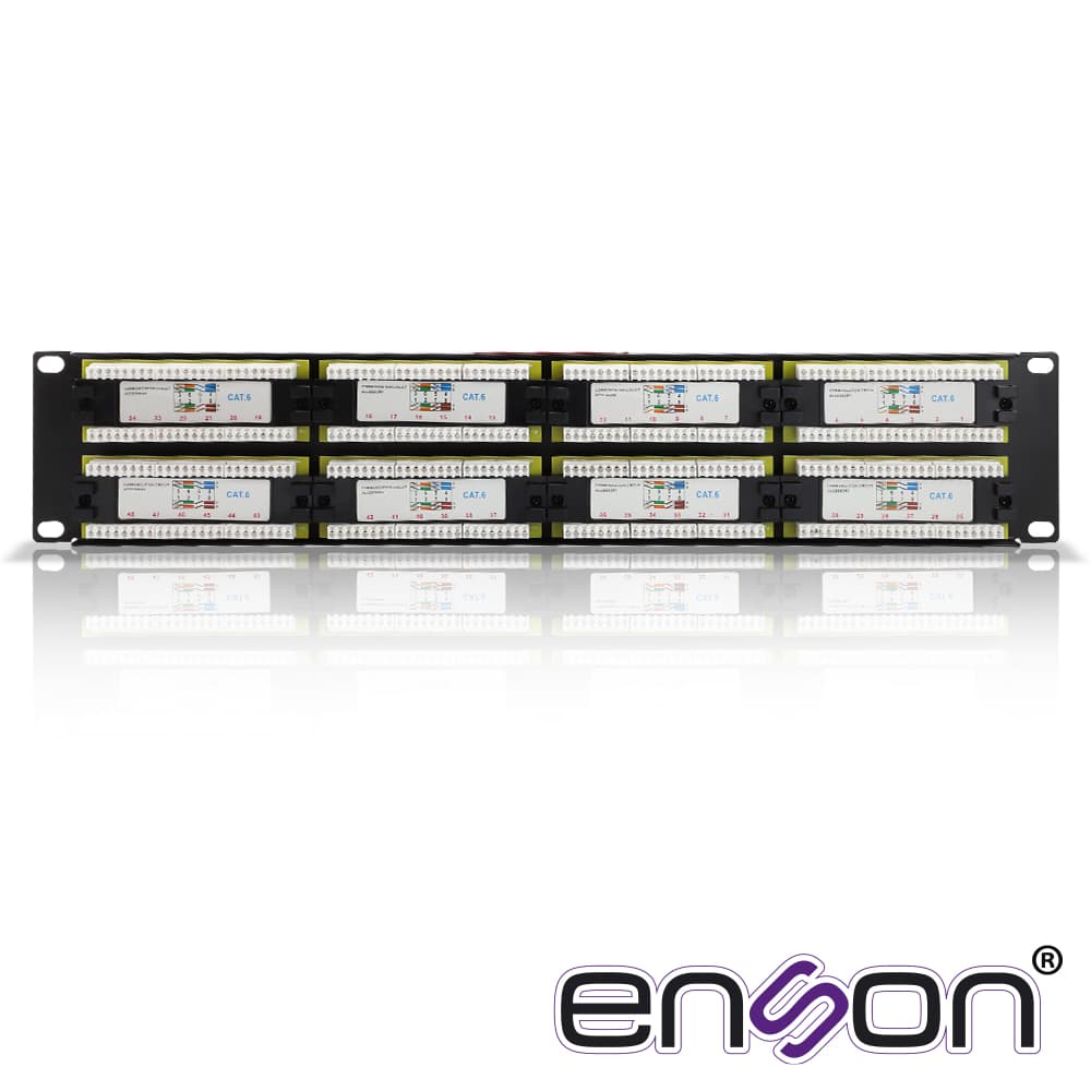 PATCH PANEL ENSON ENS-PA48P7 2UR PRECARGADO CAT6 48 PUERTOS MONTAJE EN RACK ESTANDAR 19 - Miniatura 4