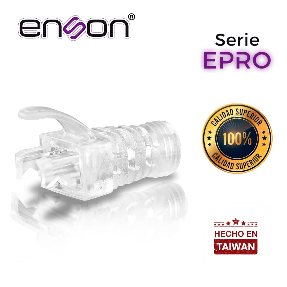 BOTA PARA CABLE UTP ENSON EPRO-BOOT-CL TRANSPARENTE IDEAL PARA EL TERMINADO Y CUIDADO DEL REMATADO, COMPATIBLE CON CAT5E/6/6A Y CON PLUGS ENSON EPRO-PLUG - Miniatura 2