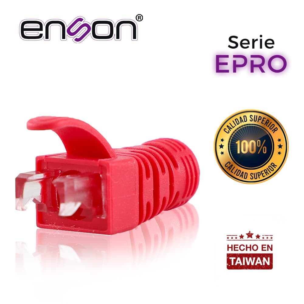 BOTA PARA CABLE UTP ENSON EPRO-BOOT-RD COLOR ROJO IDEAL PARA EL TERMINADO Y CUIDADO DEL REMATADO, COMPATIBLE CON CAT5E/6/6A Y CON PLUGS ENSON EPRO-PLUG - Miniatura 2