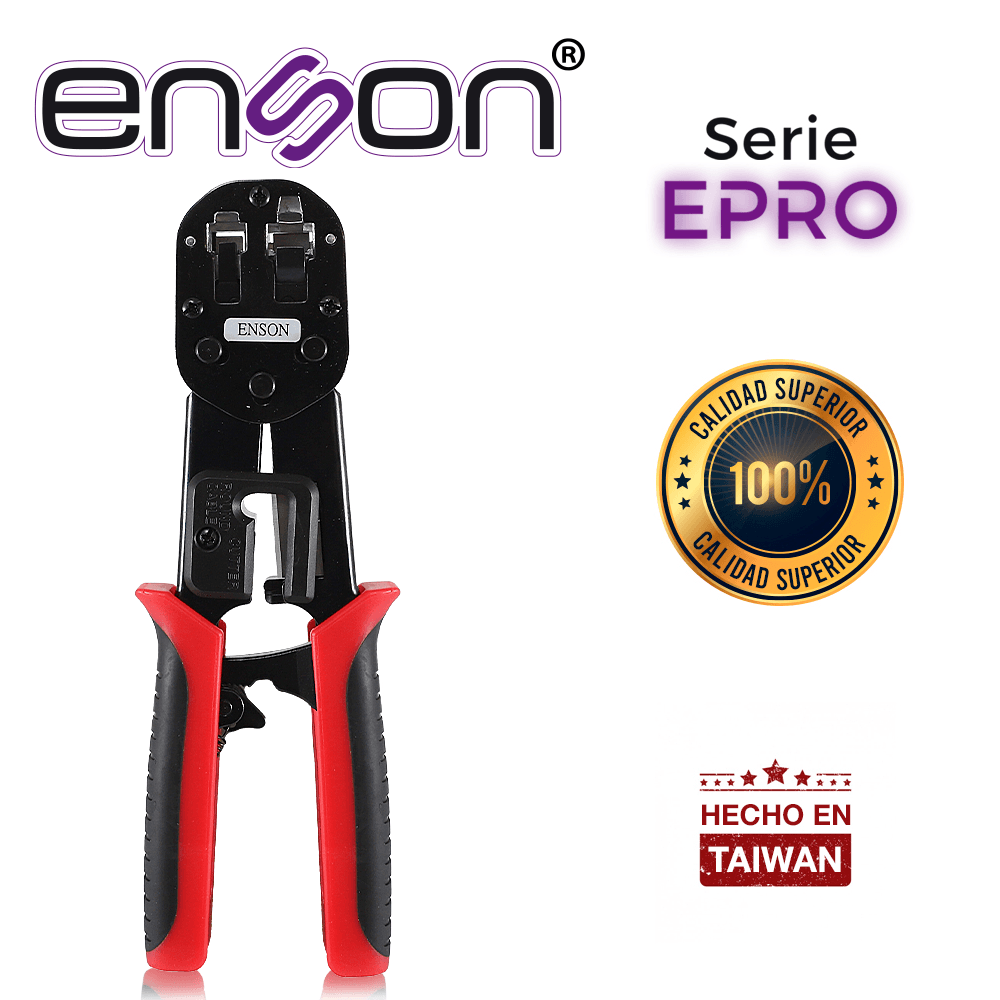 PINZA PONCHADORA ENSON EPRO-PLUGTOOL SERIE EPRO, DISEÑADA PARA EL PONCHADO CON PLUG FACIL PONCHADO SERIE EPRO, PONCHA PLUGS RJ45 Y RJ11, CUENTA CON GUILLOTINA QUE CORTA EL EXCESO DE CABLE UTP, LO CUAL AGILIZA Y AHORRA TIEMPO EN PROYECTOS - Miniatura 2