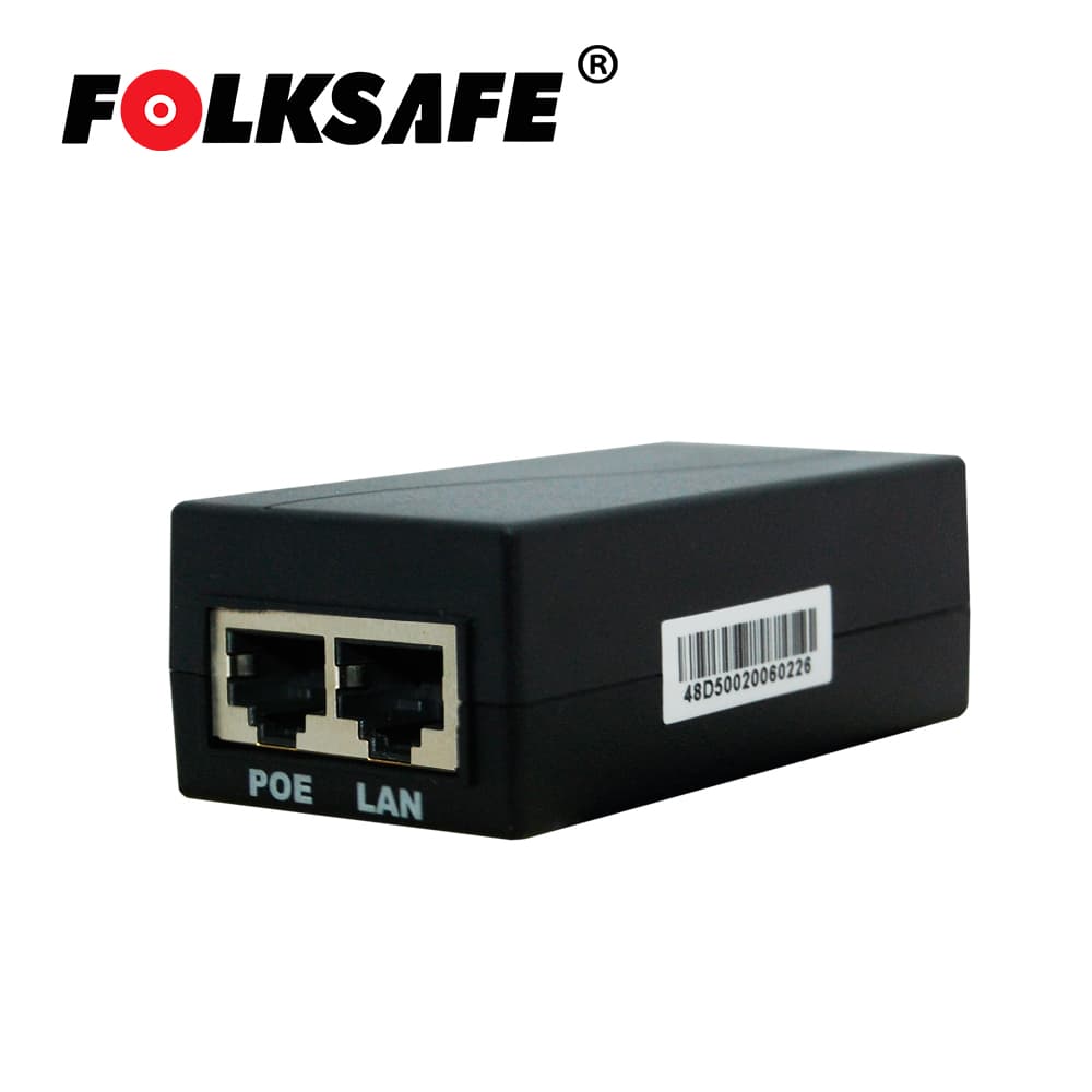 INYECTOR POE FOLKSAFE FS-48D500 / FAST ETHERNET / 802.3AF / ENTRADA DE VOLTAJE 100-240VAC / SALIDA DE VOLTAJE 48VCD, 0.5A - IDEAL PARA VIDEO IP - Miniatura 2