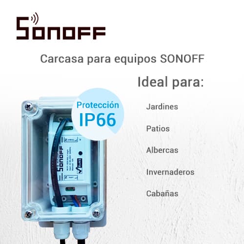 CARCAZA IP66 IMPERMEABLE COMPATIBLE CON EQUIPOS SONOFF BASIC, SONOFF RF Y B10 DUOSMART - Miniatura 6