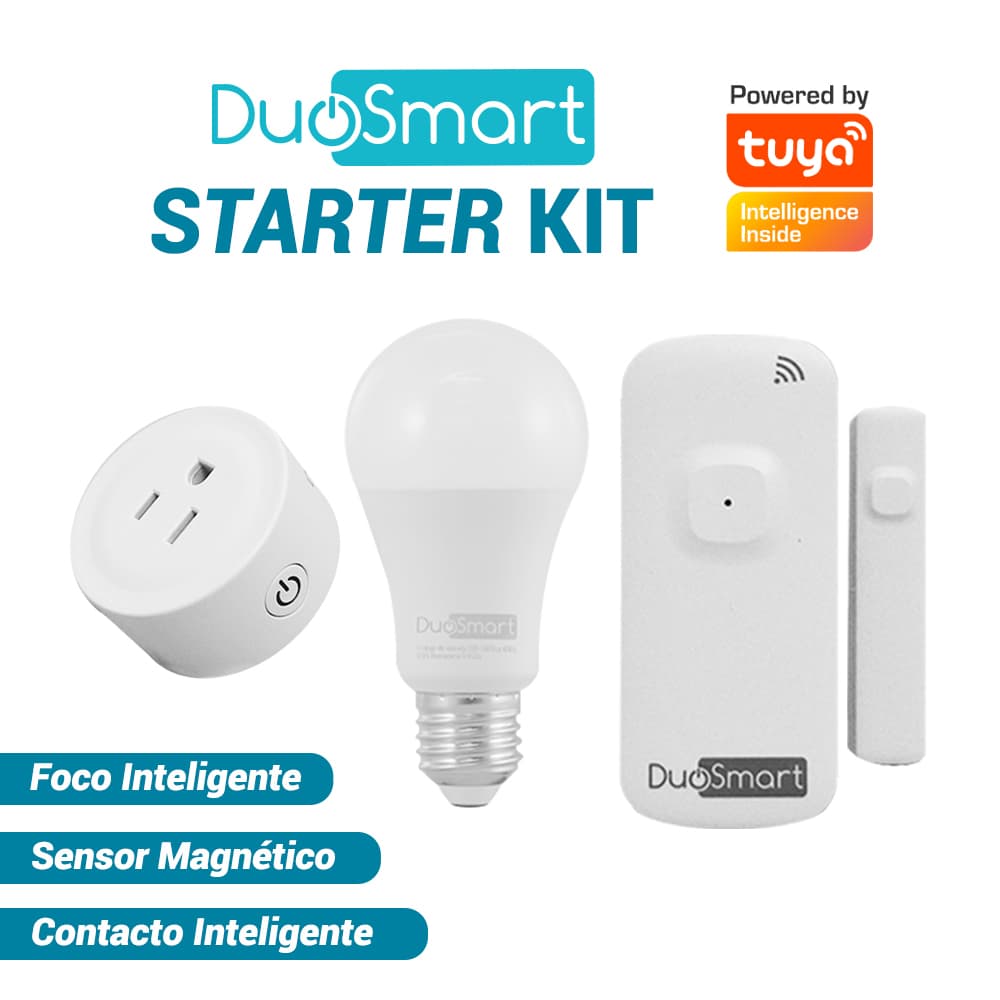 KIT DE INICIO DE DUOSMART, STARTER KIT DUOSMART. INCLUYE: 1 FOCO INTELIGENTE S10, 1 CONTACTO DE SOBREPONER B30 Y 1 SENSOR MAGNÉTICO D10 - Miniatura 2