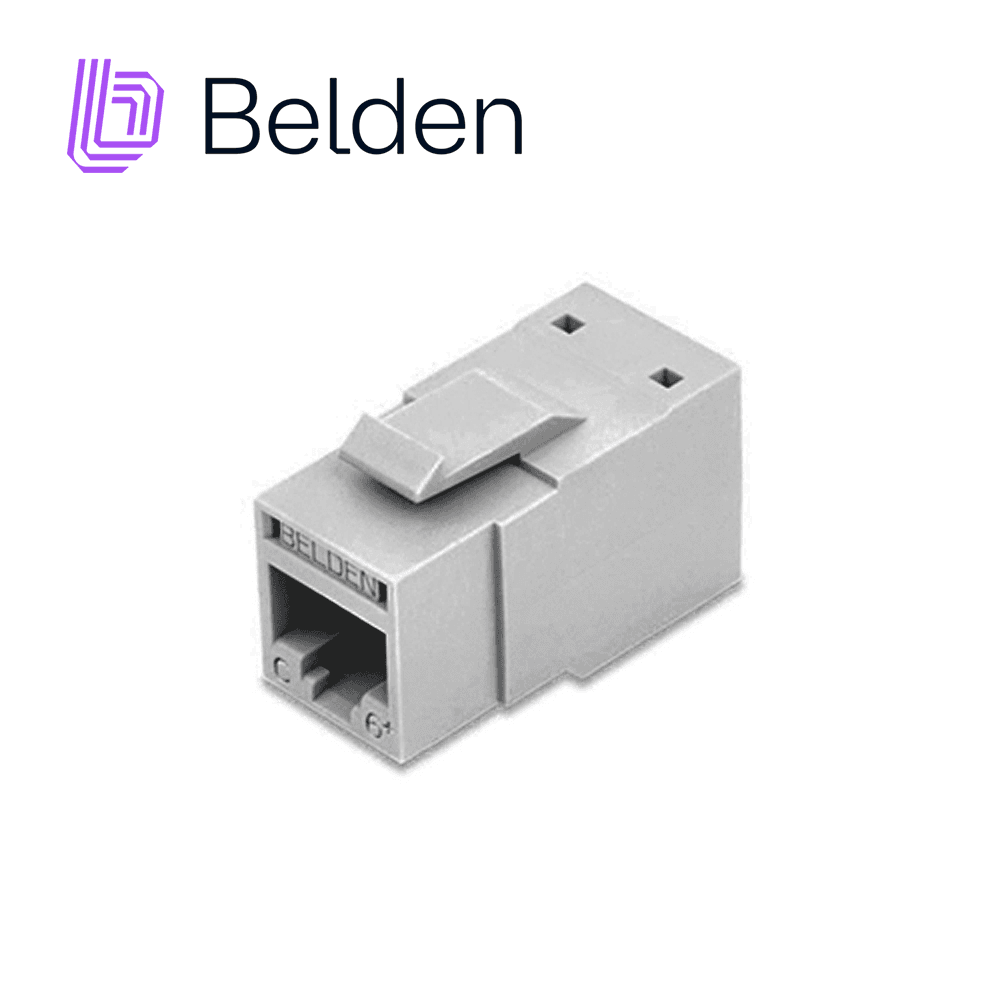 CONECTOR MODULAR JACK CAT6+ RJ45 BELDEN RV6MJKUGY-S1 / REVCONNECT / INTERIOR / GRIS / PIEZA - Miniatura 2