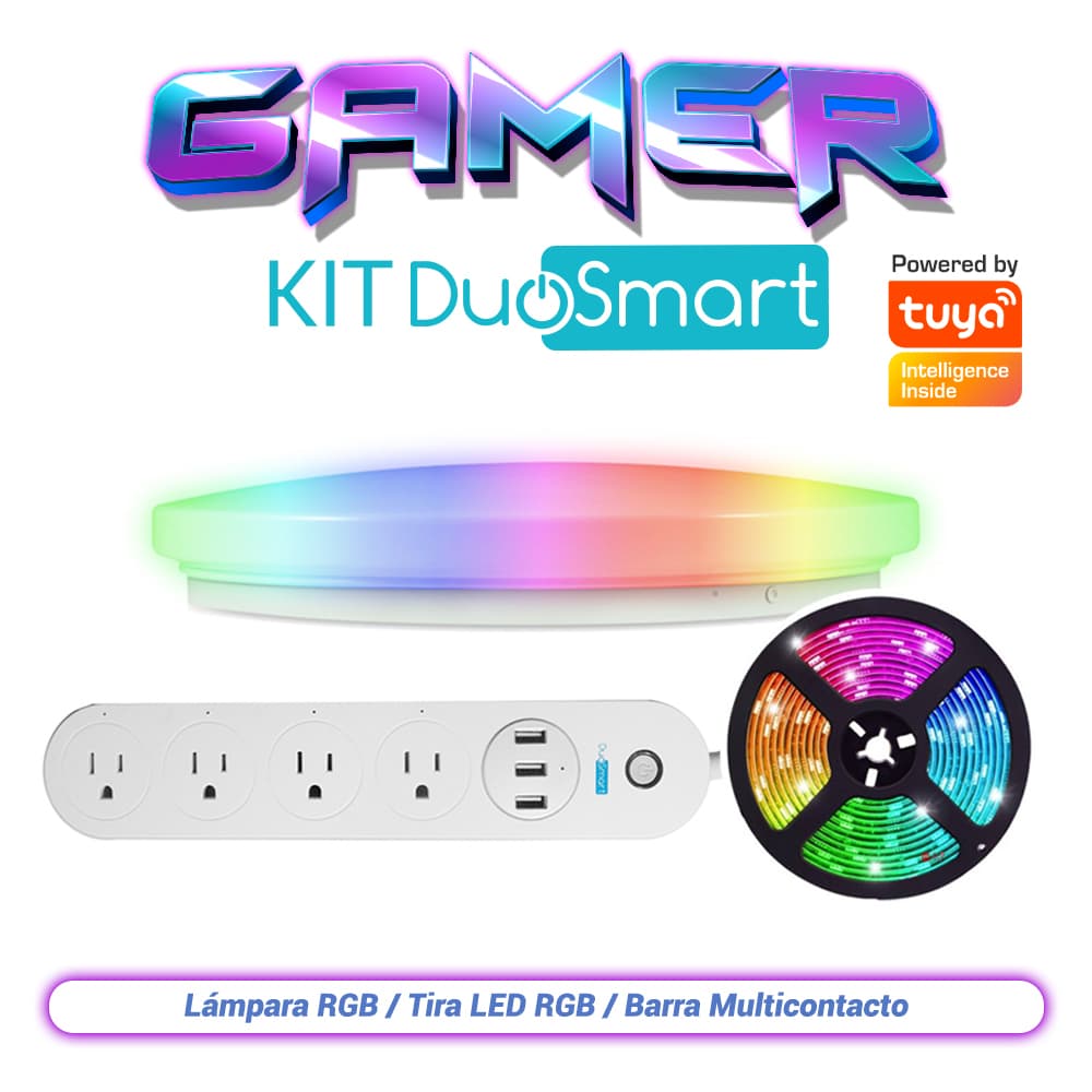 KIT DE ILUMINACIÓN GAMER, GAMER KIT DUOSMART. INCLUYE: 1 LÁMPARA RGB S20, 1 TIRA LED RGB S30 Y UNA BARRA MULTICONTACTO B50 - Miniatura 2